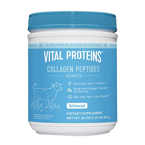 Collagen Supplements, Vital Proteins Hydrolyzed Collagen Peptides Powder (Type I, III) - Unflavored 567g Canister