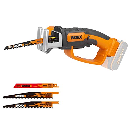 WORX WX894E.9 - handzaag voor het snijden van hout en staal - flexibele takkenzaag met snelle omschakeling - gereedschapsloze vervanging van zaagblad - zonder accu en oplader
