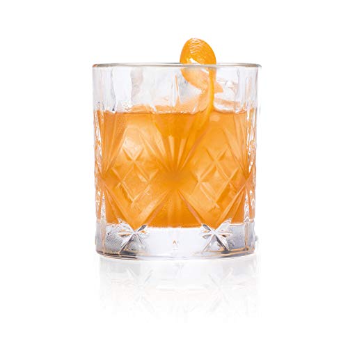 RCR 25935020006 Melodia Crystal Short Whisky Water Tumblers Glasses, 230 ml, Luxion Crystal, Dishwasher Safe, Great for Whiskey, Cocktails and Water, Set of 6