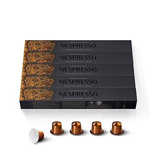 Nespresso Capsules OriginalLine, Livanto, Medium Roast Espresso Coffee, 50 Count Coffee Pods, Brews 1.35 Ounce 