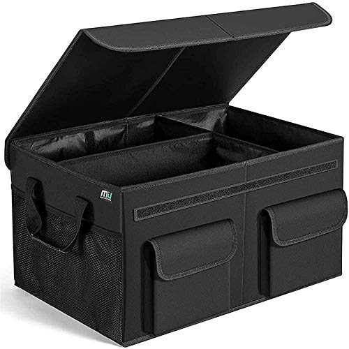 MIU COLOR Car Trunk Organizer with Lid for SUV,Large Capacity,Sturdy Organizer Trunk, Non Slip Bottom