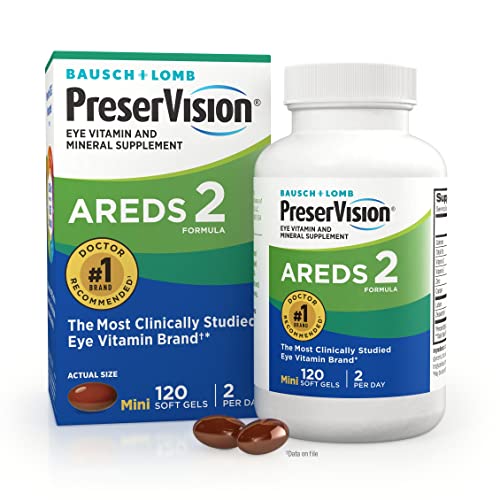 Bausch & Lomb PreserVision Eye Vitamin & Mineral Supplement AREDS 2 Formula -- 120 Count (Pack of 1)