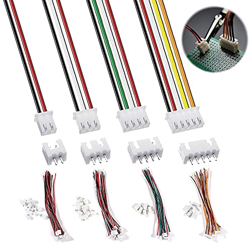 ALAMSCN 30 Pairs JST-XH Connector Kit, XH 2.54mm 2/3/4/5 Pin Header Male and Female Connectors Plug Adapter with Flat Wire Cable 150mm 24AWG Compatible with JST XH
