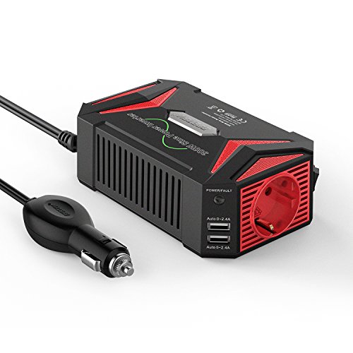Pure sinusomvormer 12v naar 230v / BESTEK 300W stroomtransformator 12 naar 230 / stopcontact auto-adapter/auto-omvormer, omvormer, incl. auto sigarettenaansteker plug
