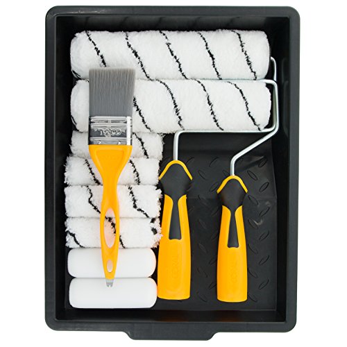 Coral 10501 Verfset met Headlock en Mini Roller Frame en Hybride Borstel, Set van 12 stuks
