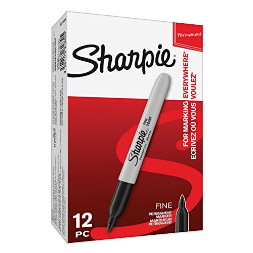 Sharpie Permanente Markers, met Fijne Punt, Zwart, Verpakking Van 12 Stuks