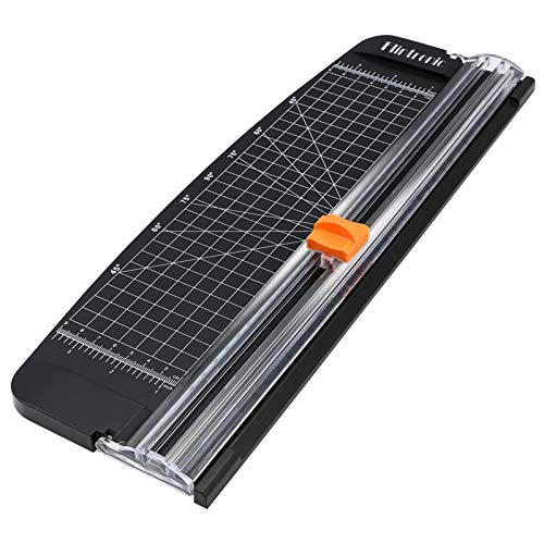 flintronic® A4 Paper Cutter, Paper Trimmer Portable Guillotine, Scrapbooking Tool with Automatic Safety Guard and Side Ruler for Craft Paper, Coupon, Label and Cardboard