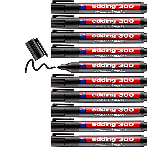 Edding Permanent Marker 300, Zwart, 10 Stuks