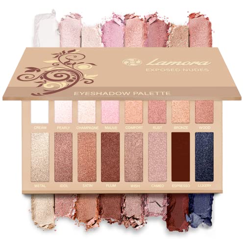 Best Pro Eyeshadow Palette Makeup - Matte Shimmer 16 Colors - Highly Pigmented - Professional Nudes Warm Natural Bronze Neutral Smoky Cosmetic Eye Shadows
