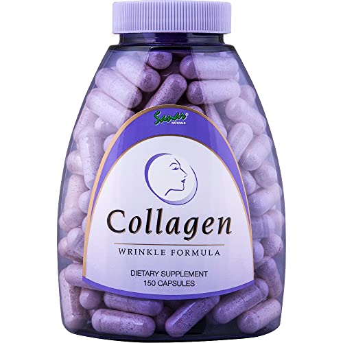 Collagen Pills with Vitamin C, E - Reduce Wrinkles, Tighten Skin, Boost Hair Skin Nails Joints - Collagen Wrinkle Formula - Hydrolyzed Collagen Peptides Supplement, 150 Capsules