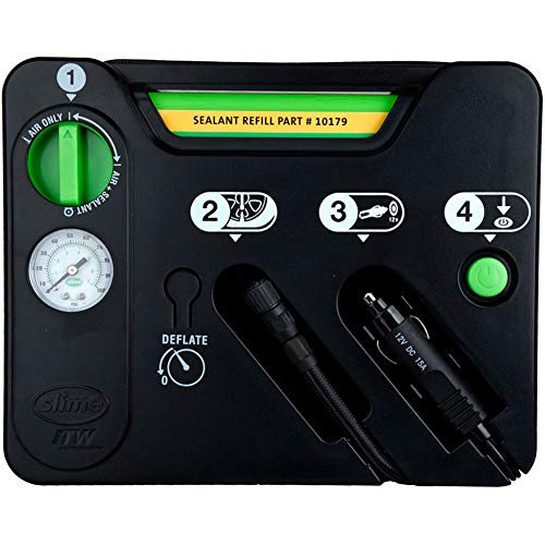 Slime 50129 Bandenreparatie voor platen, banden, nooduitrusting, bevat afdichtmiddelen en bandencompressor, geschikt voor auto's en andere snelwegvoertuigen, reparatie 10 minuten