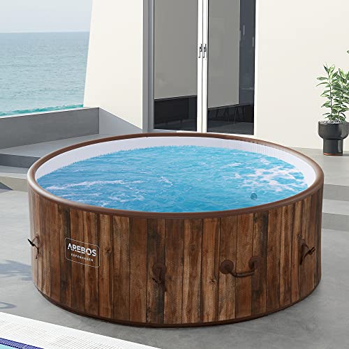 Arebos Whirlpool | opblaasbaar | binnen en buiten | 7 personen | dropstittch | 130 massagejets | met verwarming | 1120 liter | incl. afdekking | Bubble Spa & Wellness Massage