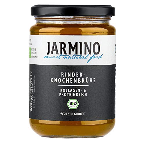 Jarmino organische bot bouillon van rundvlees grazen |4x 350ml fijnste bone broth | Bevat natuurlijke eiwitten, collageen, hyaluron & is low carb| Superfood Collageen Drink 