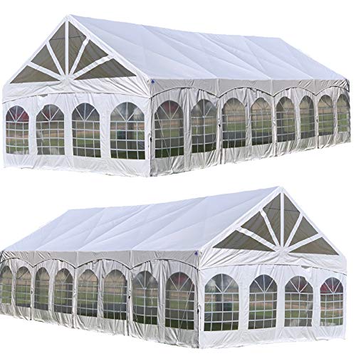 Heavy Duty Fire Retardant PVC Party Tent Canopy Shelter with Removable Window Walls - 40'x20' PVC Marquee