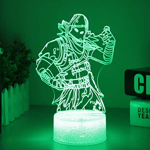 Raven Battle Royale LED Lamp with Crack Base Changeable USB Touch Light 3D Visual Bulbing lampen Children's Room Decor Holiday Light Christmas Festival Gift