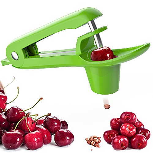 Ordekcity Cherry Pitter Tool Cherries Corer Pitter Tool Stainless Steel Fruit Pit Remover for Cherry Jam with Lock Design