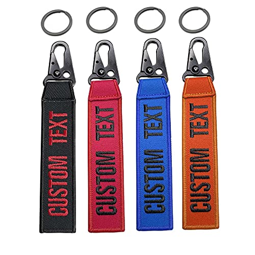 Personalized keychain, custom name number tag, key ring accessories, embroidery keyring for luggage，crate，belt，gear，keyring