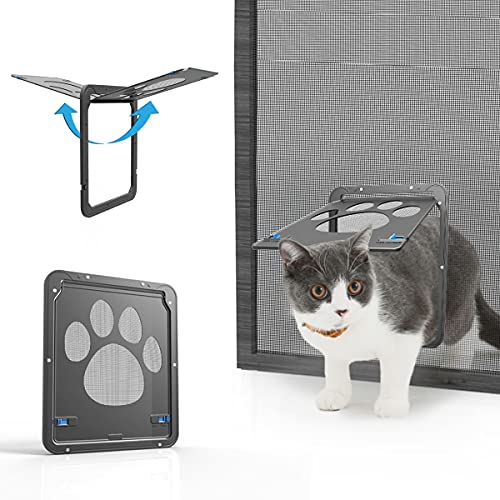 Namsan hondenklep kattenklep huisdier scherm deur afsluitbaar eenvoudige installatie genoeg vrijheid voor katten en kleine hond, klein: 29cm x 24cm, grijs