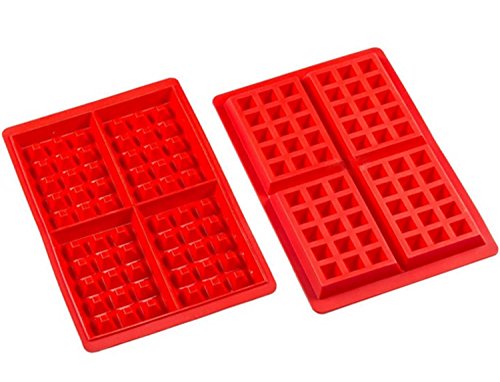Amison, Set van 2 siliconen vormen, ideaal voor het bereiden van wafels, chocoladetabletten, cake, wafels, ijsblokjes