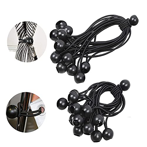 30 stuks spanrubbers met bal, zeilspanner met kogel 12 cm + 18 cm, rubberen spanner, dekzeilen, paviljoen, tentrubber voor tenten