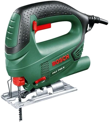 Bosch Home and Garden Decoupeerzaag PST 700 E (500 W, 1x Zaagblad, Koffer), Zwart/Groen/Rood