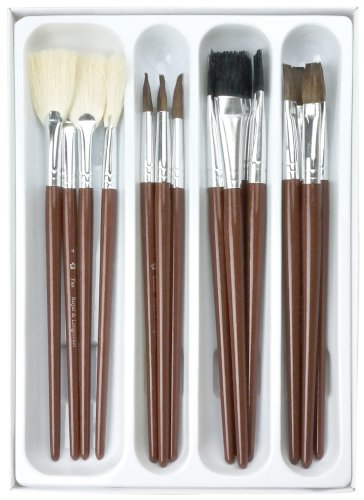 Royal and Langnickel Camel Hair Ceramic Glaze Brush Set (Pack of 16) 