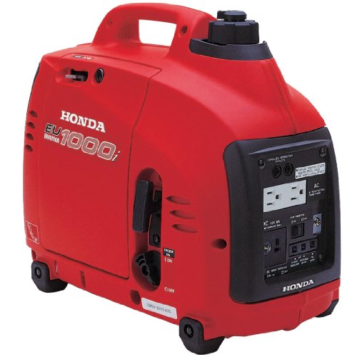 Honda EU1000i Inverter Generator, Super Quiet, Eco-Throttle, 1000 Watts/8.3 Amps @ 120v (Red)