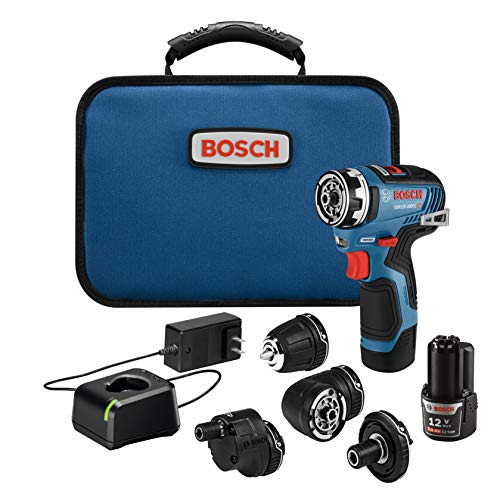 BOSCH GSR12V-300FCB22 12V Max EC Brushless Flexiclick 5-In-1 Drill/Driver System with (2) 2.0 Ah Batteries