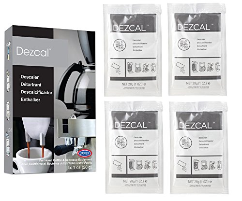Descaling Powder Solution - 4 Uses - Activated Scale Remover for use with Keurig 1.0/2.0, Home Coffee and Espresso Machines, Kettles, Garment Steamers 