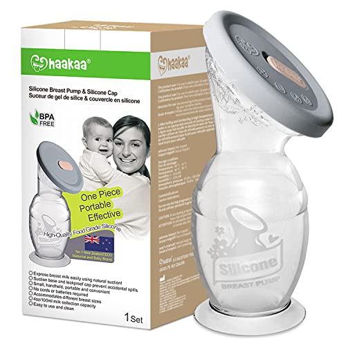haakaa Manual Breast Pump with Base 4oz/100ml+Lid