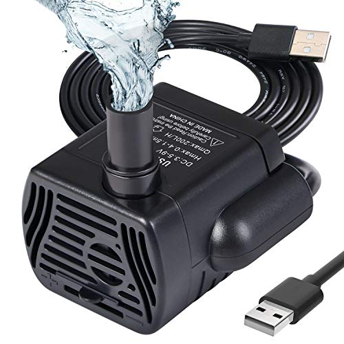 flintronic® waterpomp dompelpomp, vijverpomp, aquariumpomp, voor vijver, fontein, aquarium, 3,5-9V 1-3W (0,4-1,5 m)