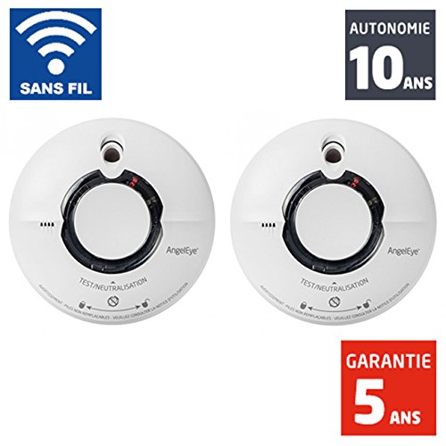 AngelEye Rookmelder Angeleye ELEGANCE Expert, draadloos koppelbaar, WST-AE630-BNLR, 2 stuks