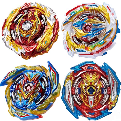 HUXICUI 4 Pieces BEY Burst Blade Battle Latest Set, Burst Battling Tops, Kids Boys Birthday Christmas Party Gift Idea