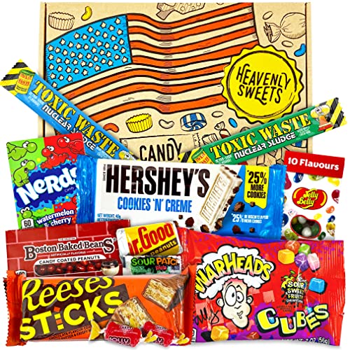 Amerikaanse snoep en chocolade assortiment cadeau - Klassieke USA Candy Treats - Perfect cadeau voor verjaardagen, kinderen, volwassenen, speciale gelegenheden, bruiloft, kerstmis